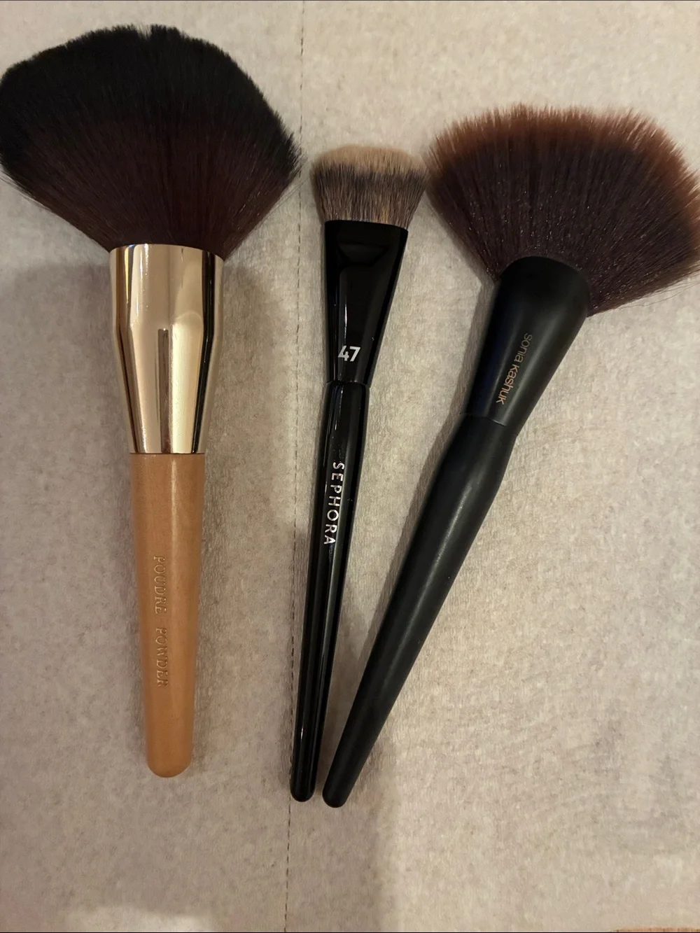 Sephora Foundation Brush + Sonia Kashuk Highlighter Brush + Large Powder Brush